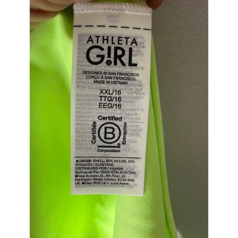 Athleta Girl Reversible Bikini Swim Bottom Green Tie-Dye (‎ XXL/16 ) NWOT